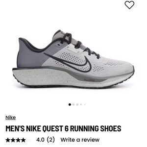 Nike Men's Quest 6 Athletic Shoes - Gray and Black